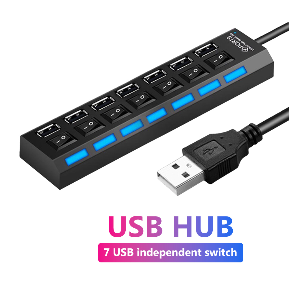 Usb Hub 7 Port - USB 2.0 Hub Multi USB Splitter
