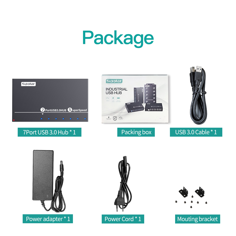 Usb Hub 7 Port - A173 7 Ports USB3.0 Metal Industrial