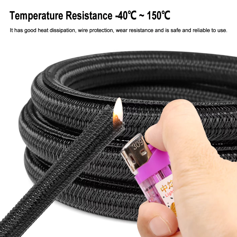2/10m Black PET Braided Self-C - Cable Sleeve Neoprene recension och pris