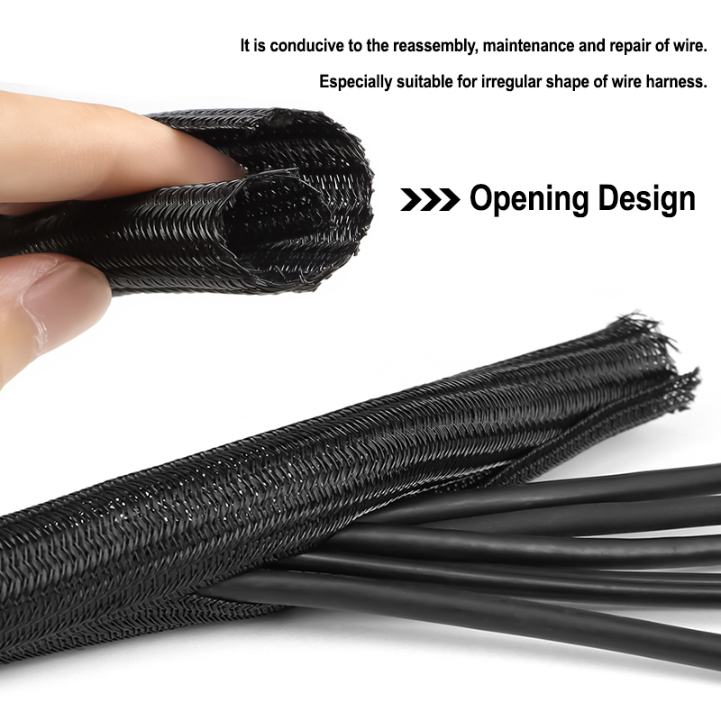 2/10m Black PET Braided Self-C - Cable Sleeve Neoprene recension och pris