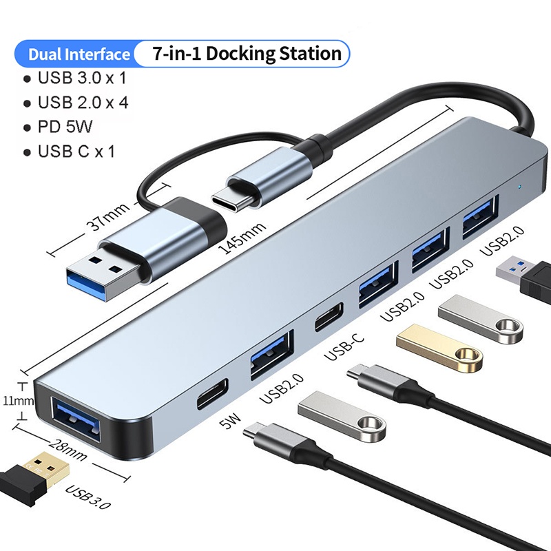 7 In 1 USB C Extender Adapter  - Usb Hub 7 Port recension och pris