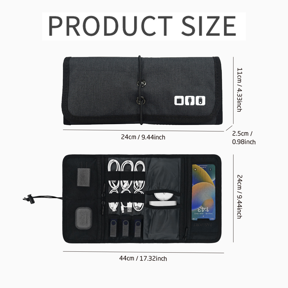 Tech Organizer Bag Cable Stora - Tech Accessories Travel Case recension och pris