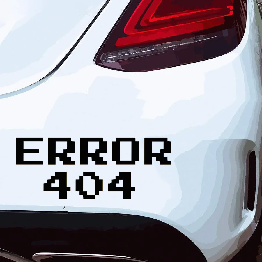 Error 404 Pixel Font Car Stick - Tech Trend Accessories recension och pris